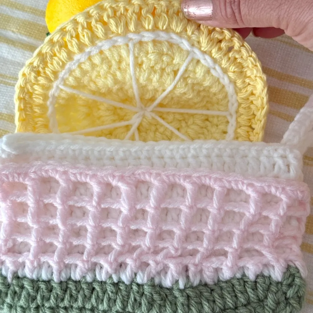 🍋 Mini Lemon Crochet Bag Yellow - Image 8