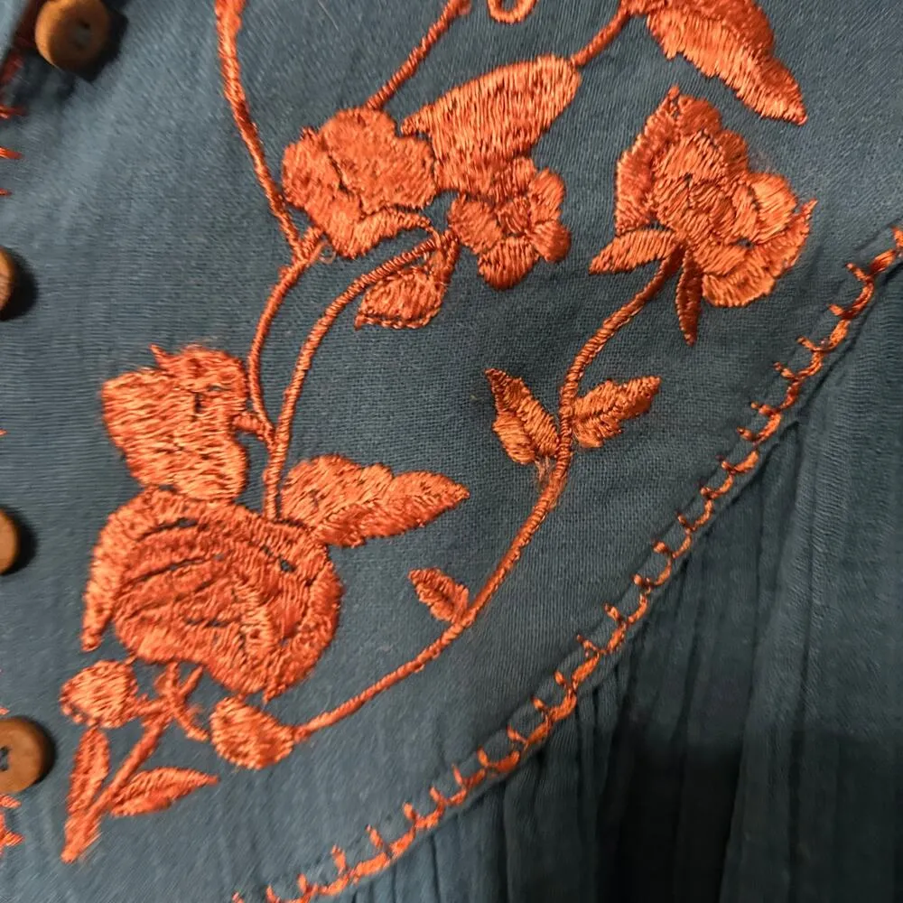 NEW Free People Rosa Linda Embroidered Babydoll Mini Dress XS Oversized $148 - Image 14