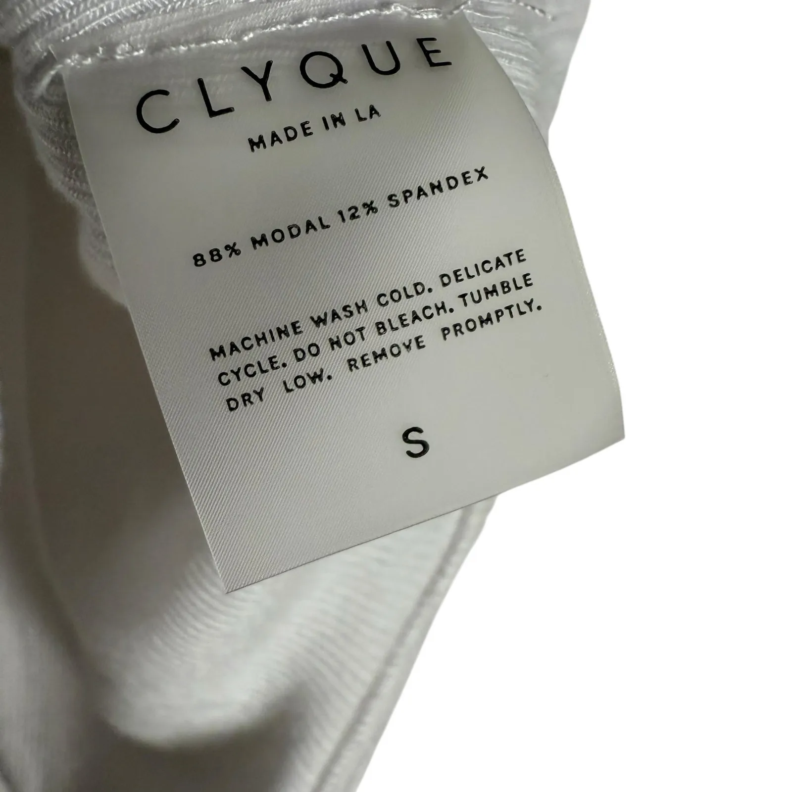 Clyque The Label Jenna White Sleeveless Scoop Neck Ribbed Thong Tank Bodysuit S - Image 6