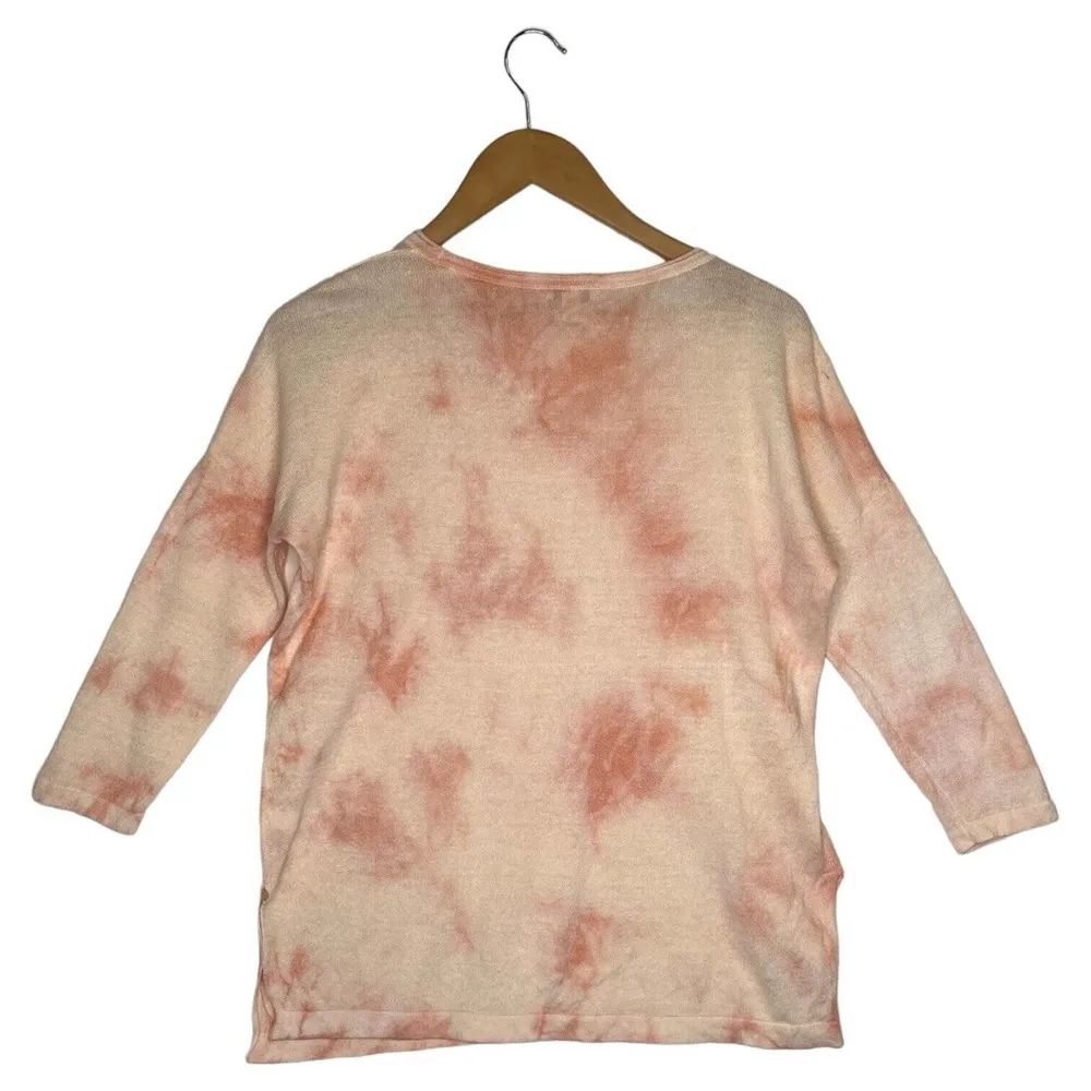 Pure Jill J Jill Sweater Womens Small Linen Tie Dye Round Neck Tunic Peach - Image 11