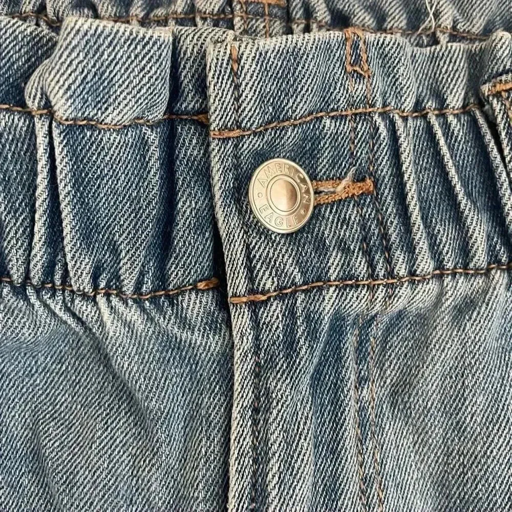 American Eagle Y2K Paper Bag Waist Baggy Mom Jeans SZ 6 # 1807 - Image 6