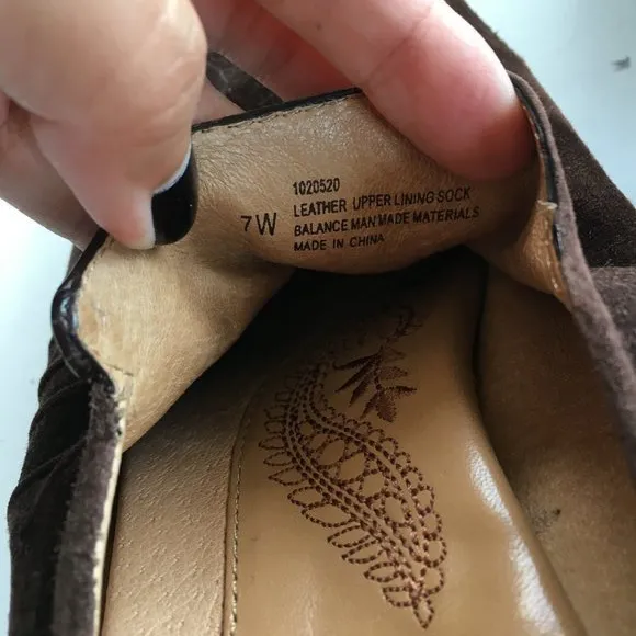 Sofft ruched clogs Suede Leather Low Heeled Sz‎ 7W Brown Size 7 - Image 4