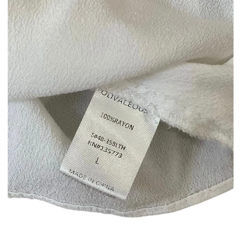 Olivaceous White Tie Front Spaghetti Strap Crop Top Women's Size Large | 22-8 - Image 5