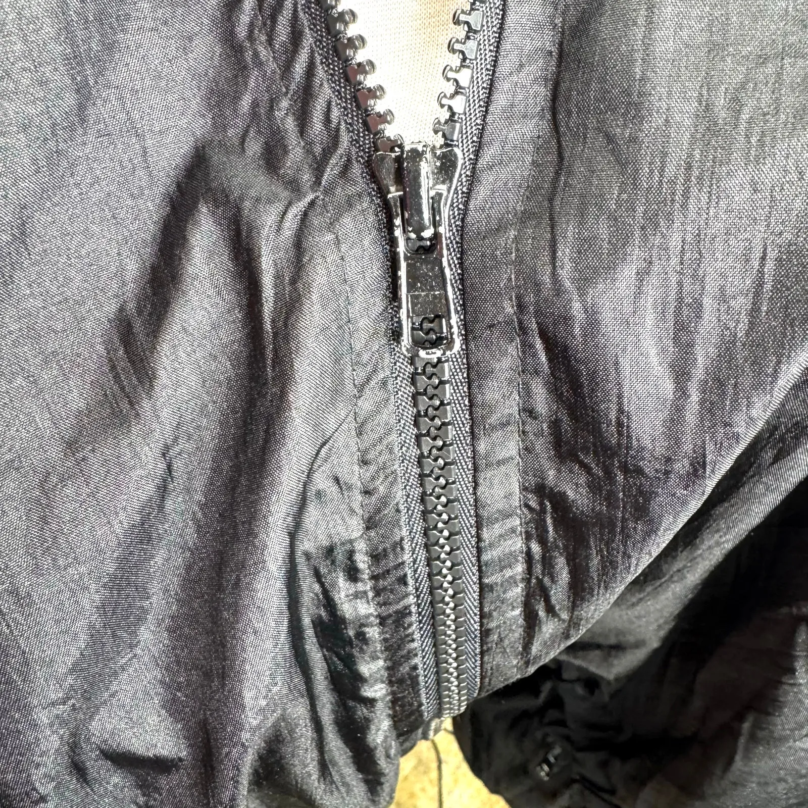 Vintage Lavon Nylon Windbreaker Jacket Womens XL Black White Houndstooth 90s - Image 8