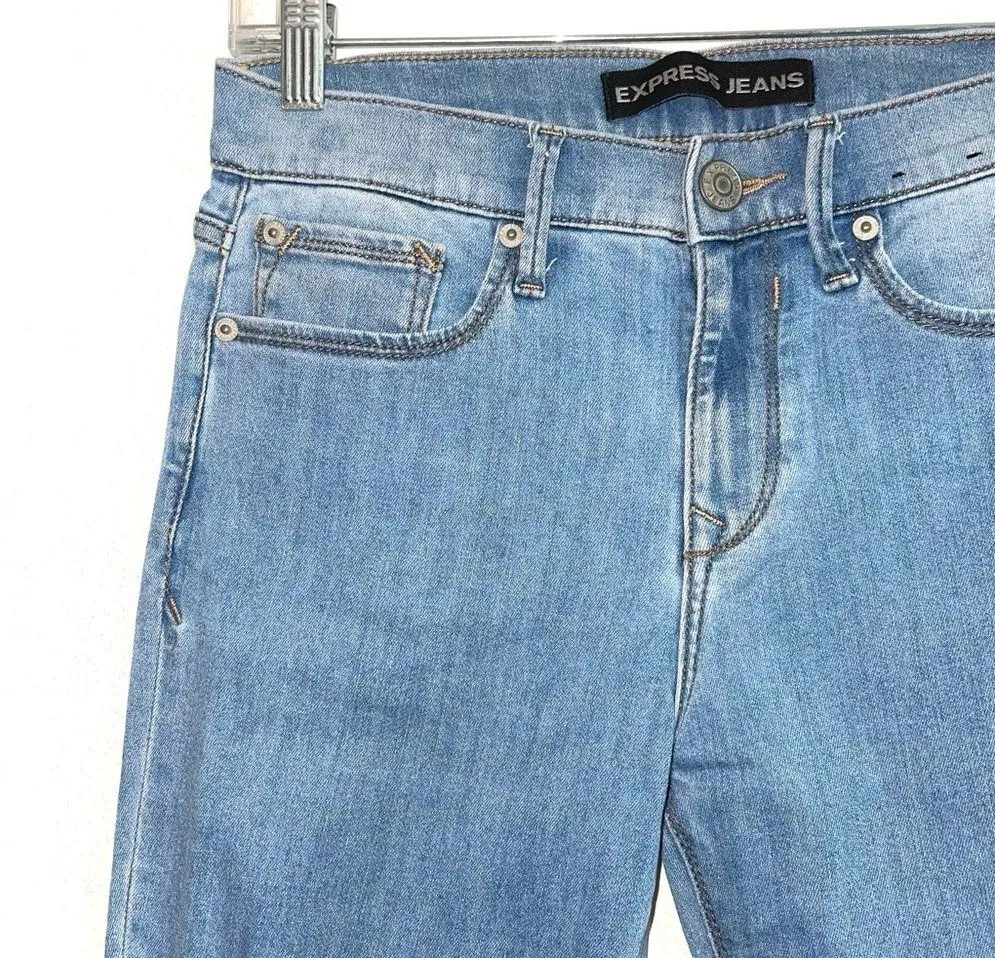 Performance Stretch Light Wash Mid-rise Destructed Skinny Jeans - Image 2