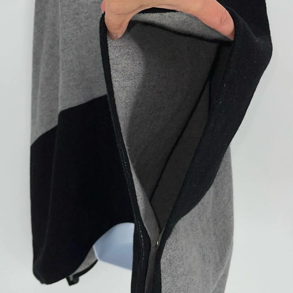 BA&SH‎ Colorblock Lady Cape Womens Size Small 1 Wool Blend Lace Up Hooded Poncho - Image 7