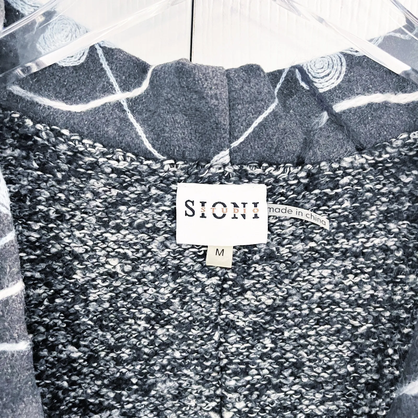 Sioni Studio Sleeveless Floral Embroidered Knitted Long Sweater Vest Cardigan Gray Size M - Image 3