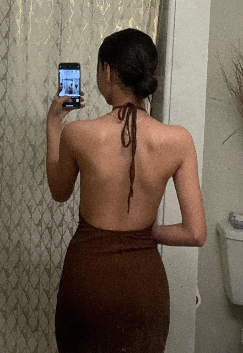 SheIn Tied Backless Halter Dress - Image 4