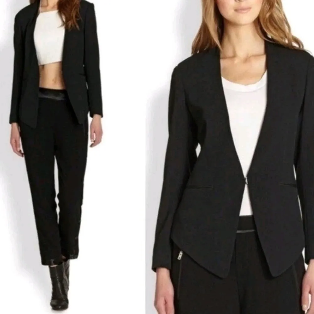Rag & Bone‎ Women's Teresa Cut Out Peekaboo Back Blazer Black Size 2 - Image 2
