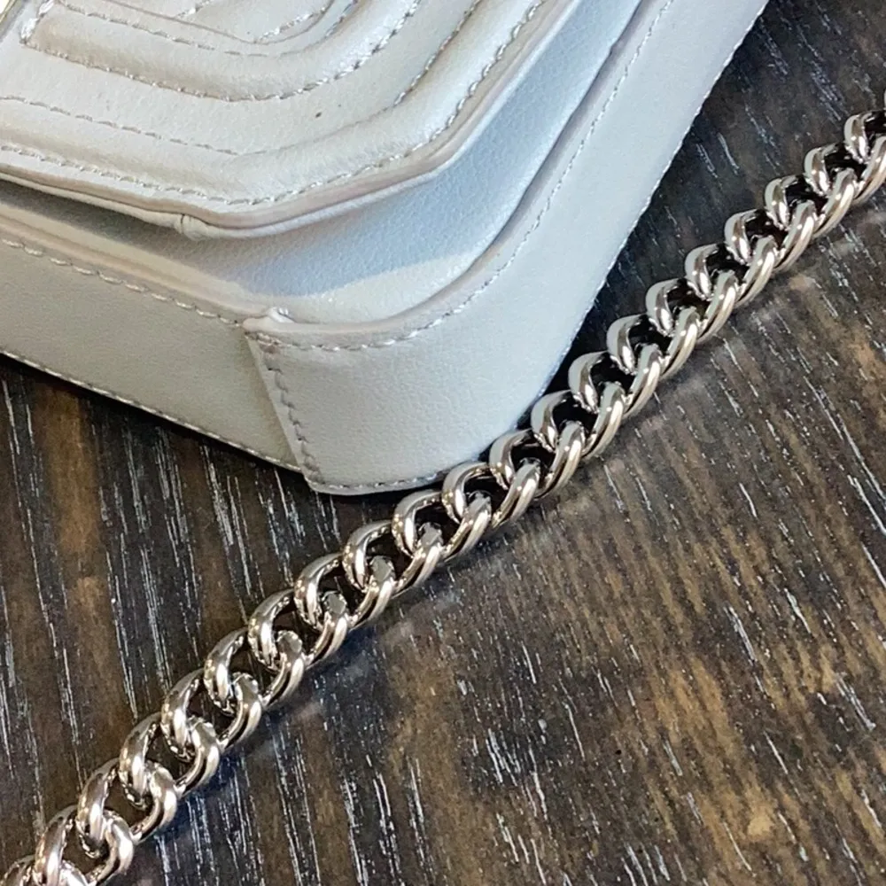 Rebecca Minkoff Gray Chevron Quilted Leather Mini Love Crossbody NWT - Image 7