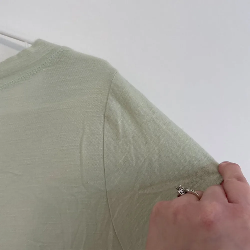 FP BEACH / FREE PEOPLE Lena Cotton & Linen Midi T-Shirt Dress Solid Mint Green M - Image 15