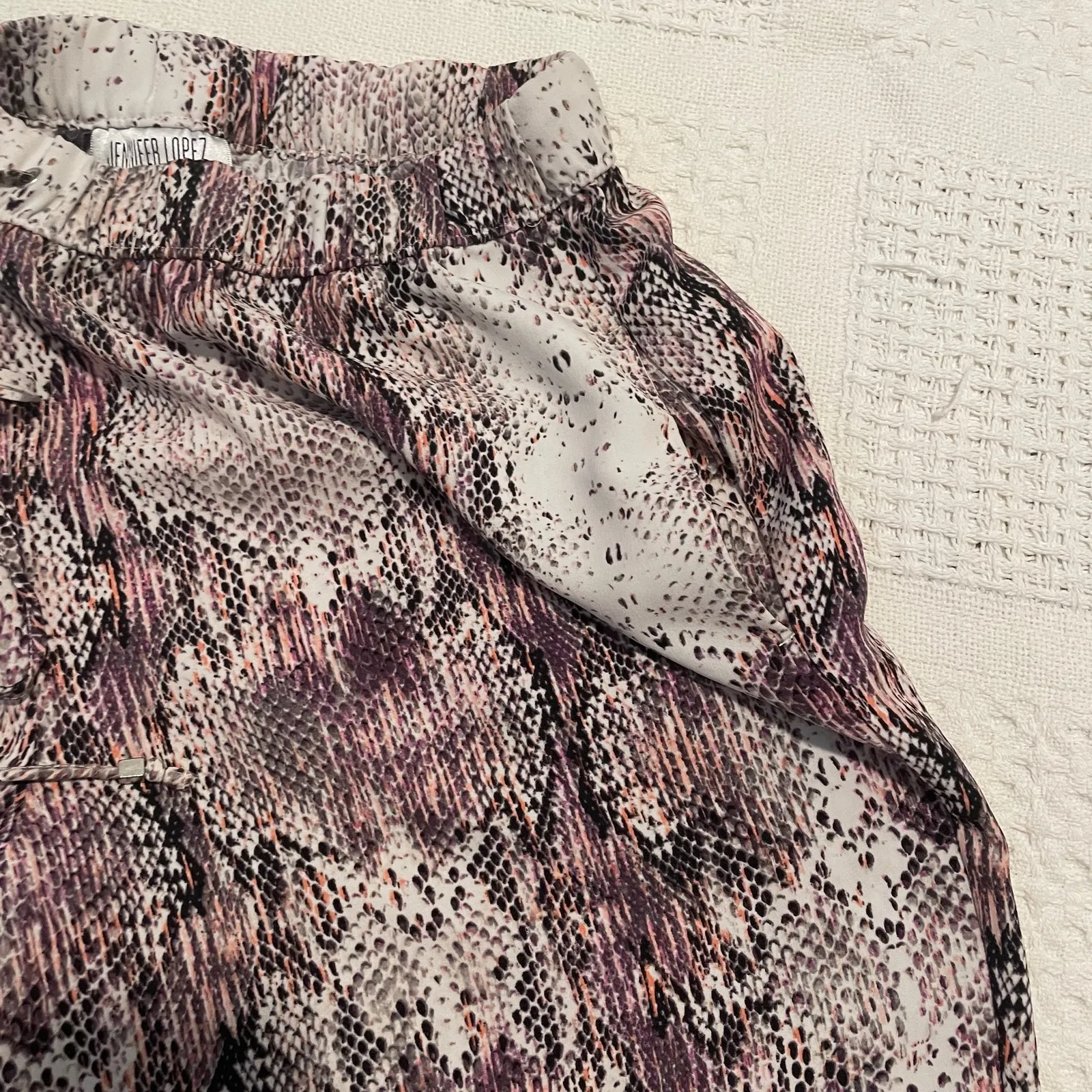 Jennifer Lopez animal floral print jogger pants large P 7073 - Image 11