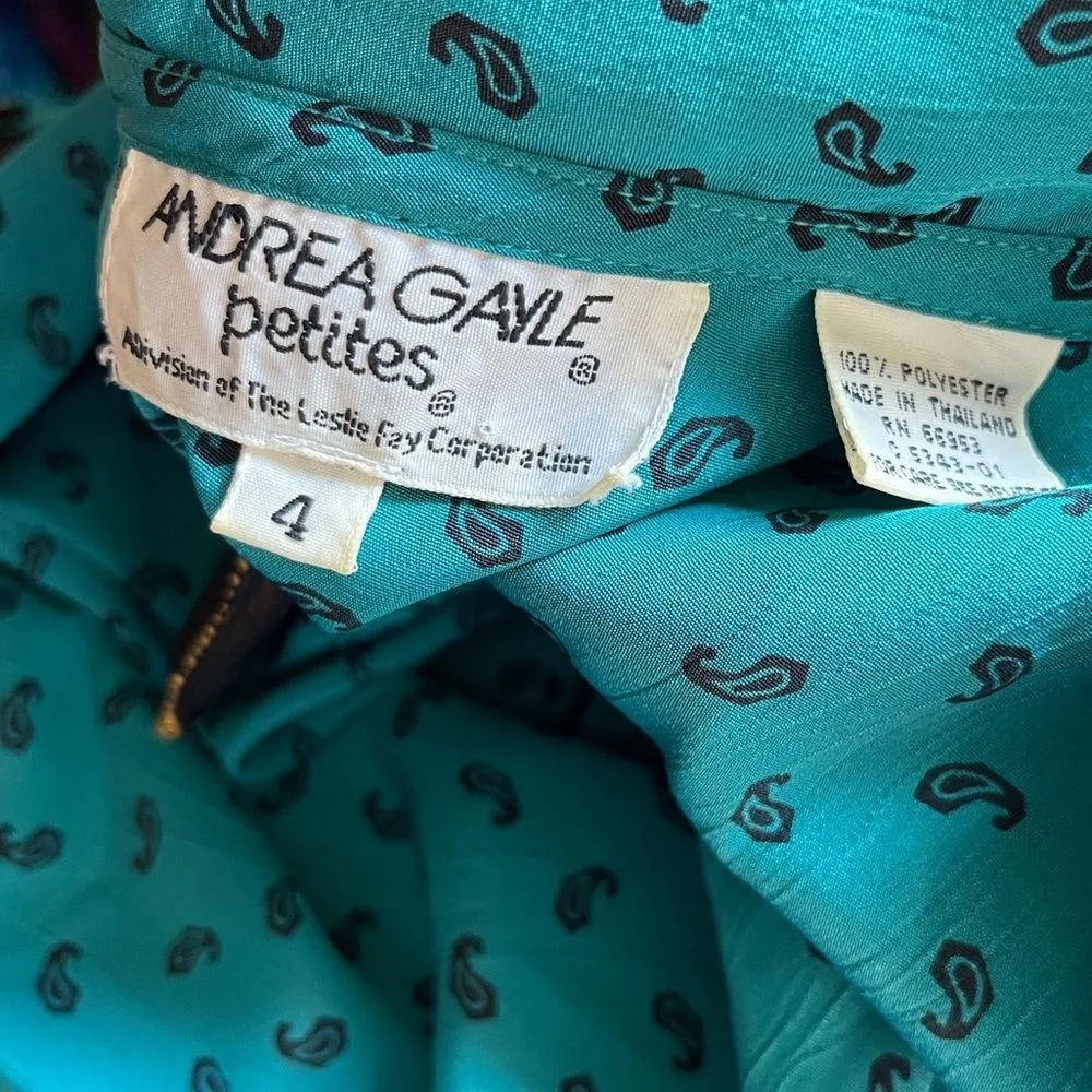 Vintage Andrea Gayle Skirt Set‎ Black Size 4 - Image 14