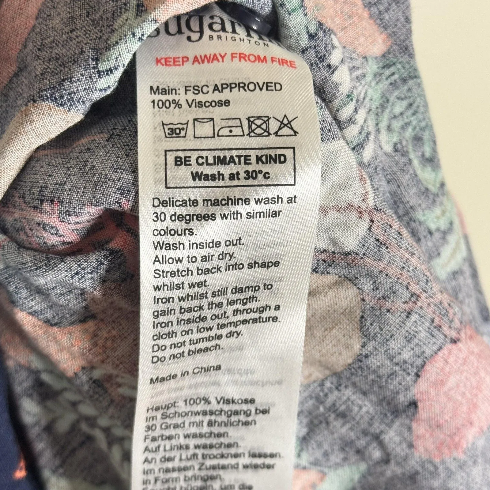 Sugarhill Brighton Dress Womens 10 Navy Sea Life Print Short Sleeve Tie Waist - Image 6