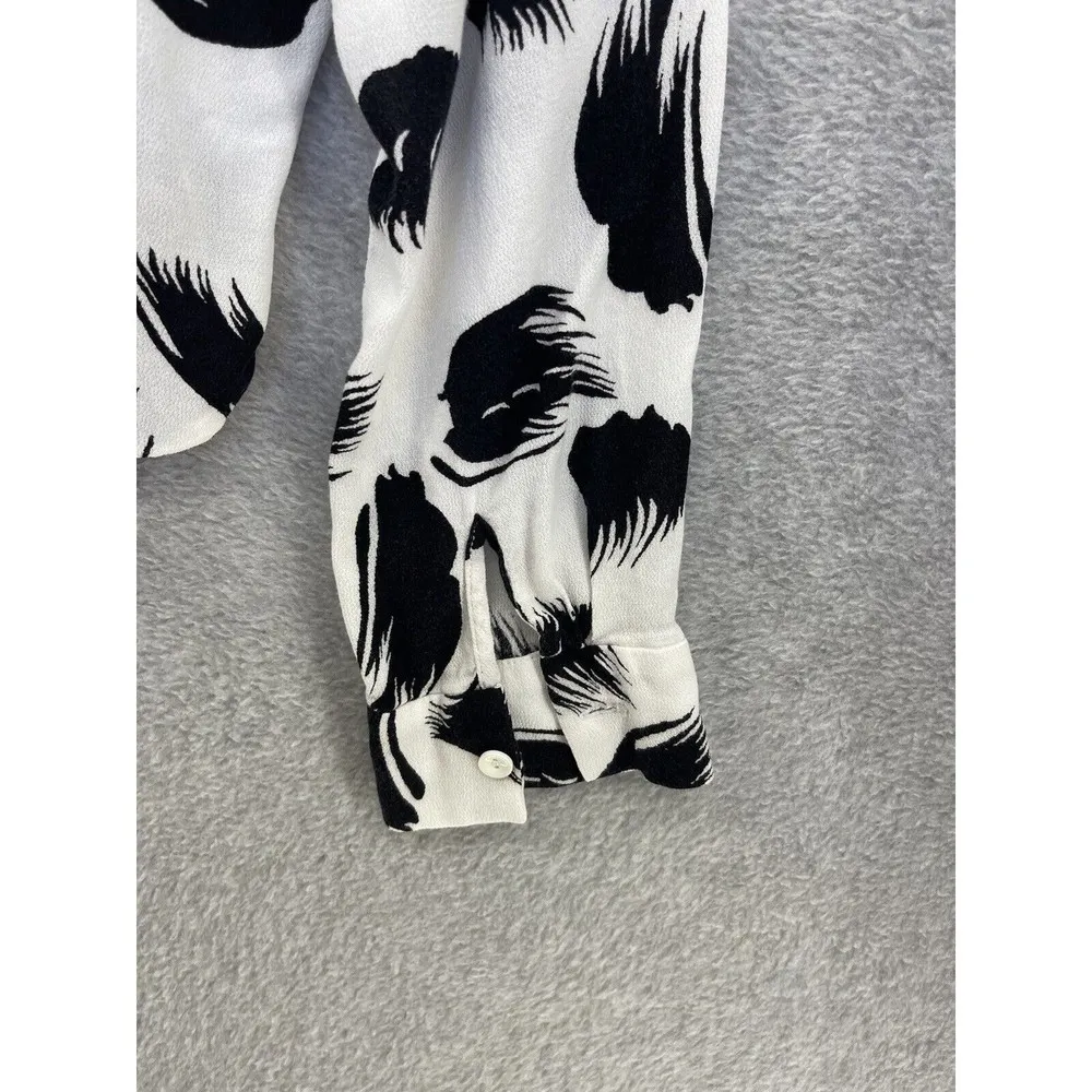 Leith Women's Blouse Surplice Long Sleeve Feather Brushstrokes Print Size XS - Image 4