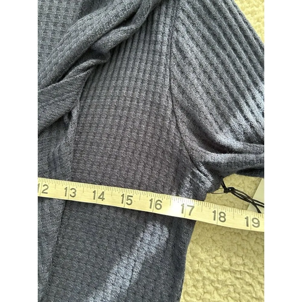 Velvet by Graham & Spencer Bertha Waffle Knit Waterfall Cardigan Navy Size S Blue - Image 10