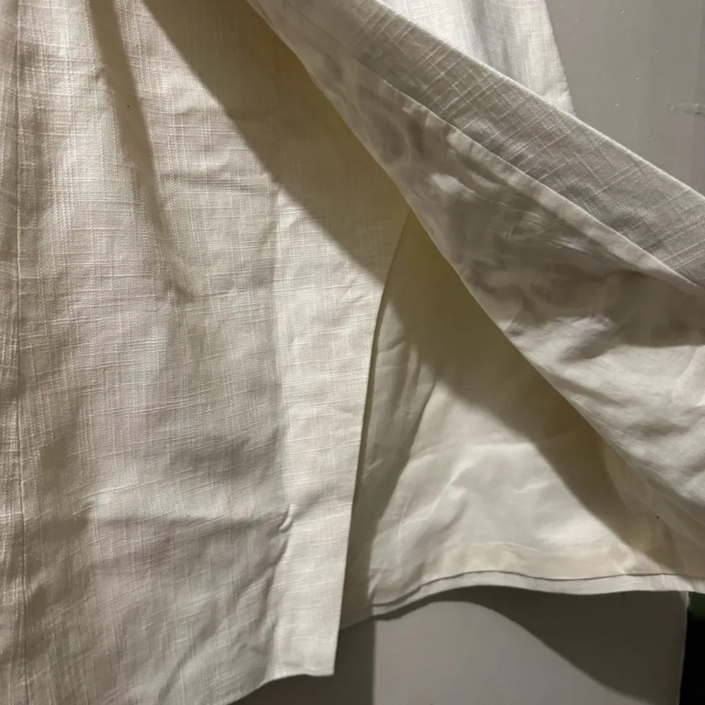 Tory Burch Ivory Gold Kathleen Embroidered Linen Wrap Skirt size 6 - Image 6