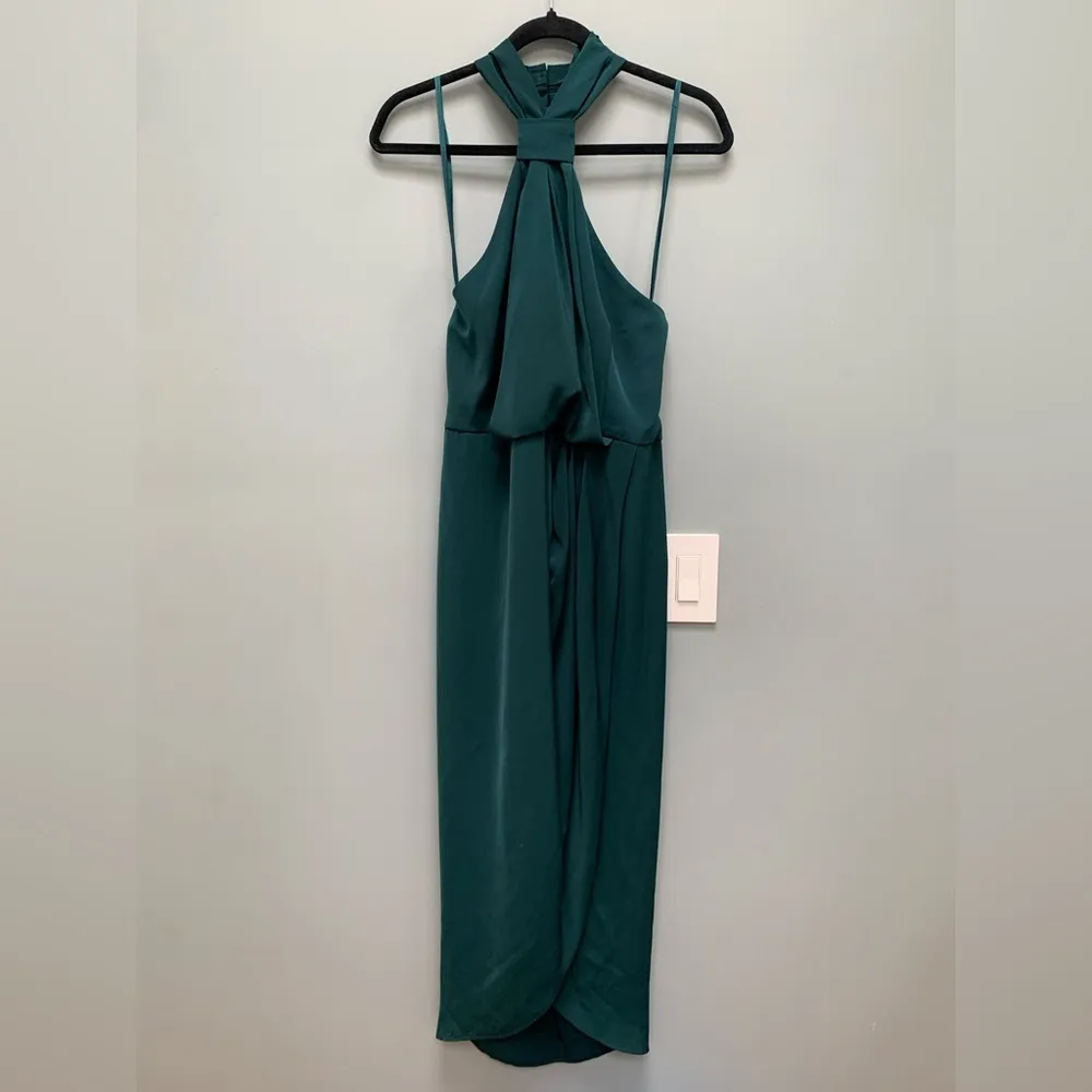 Shona Joy Core Knot Cocktail Dress in Seaweed Green 10 - Image 4