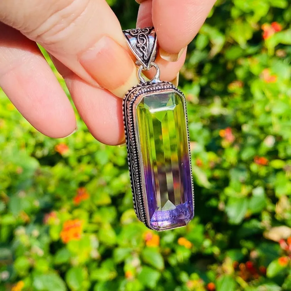 Handmade Bi-Color Tourmaline Ethnic Style  Pendant - Image 2
