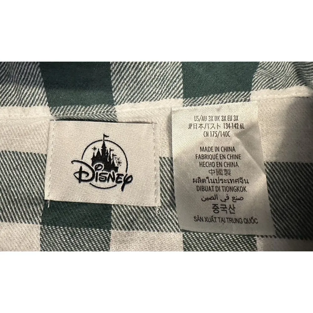 Disney Minnie & Daisy Holiday Green Plaid Flannel Christmas Pajamas Womens 3x - Image 14