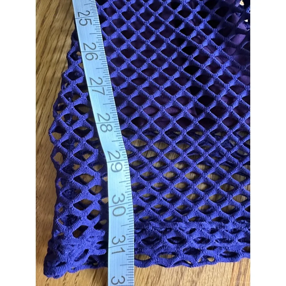 Sammy B Diamond Mesh Bootcut Pants Purple Flared Trashy Y2K NWT Lined Party XS - Image 13