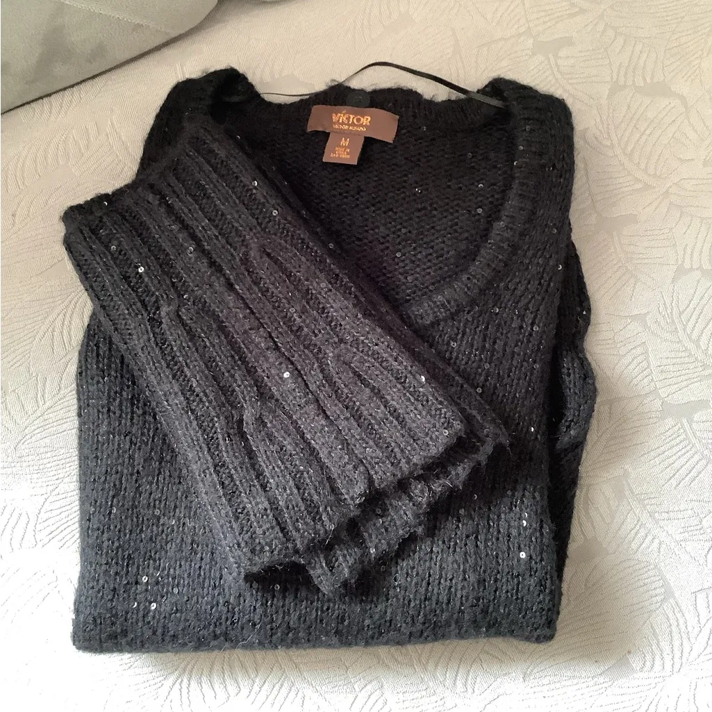 Sequined sweater with removable collar ⭐️⭐️⭐️ Black Size M - Image 8