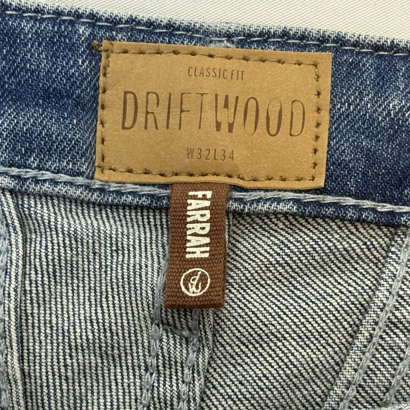 Driftwood Flare Leg Farrah Tonal Jeans Womens 32x33 Frayed Hem Boho Hippie EUC Blue Size undefined - Image 7