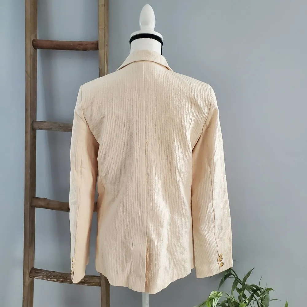 Forever 21 Women's Cream Crepe Long Jacket Blazer M - Image 2