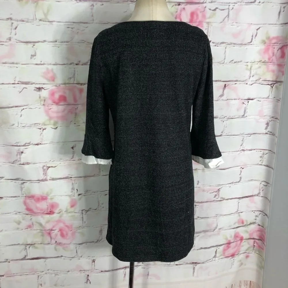 🔥5 for $25 sale🔥 Bobeau gray faux layered bell sleeve dress - Image 5