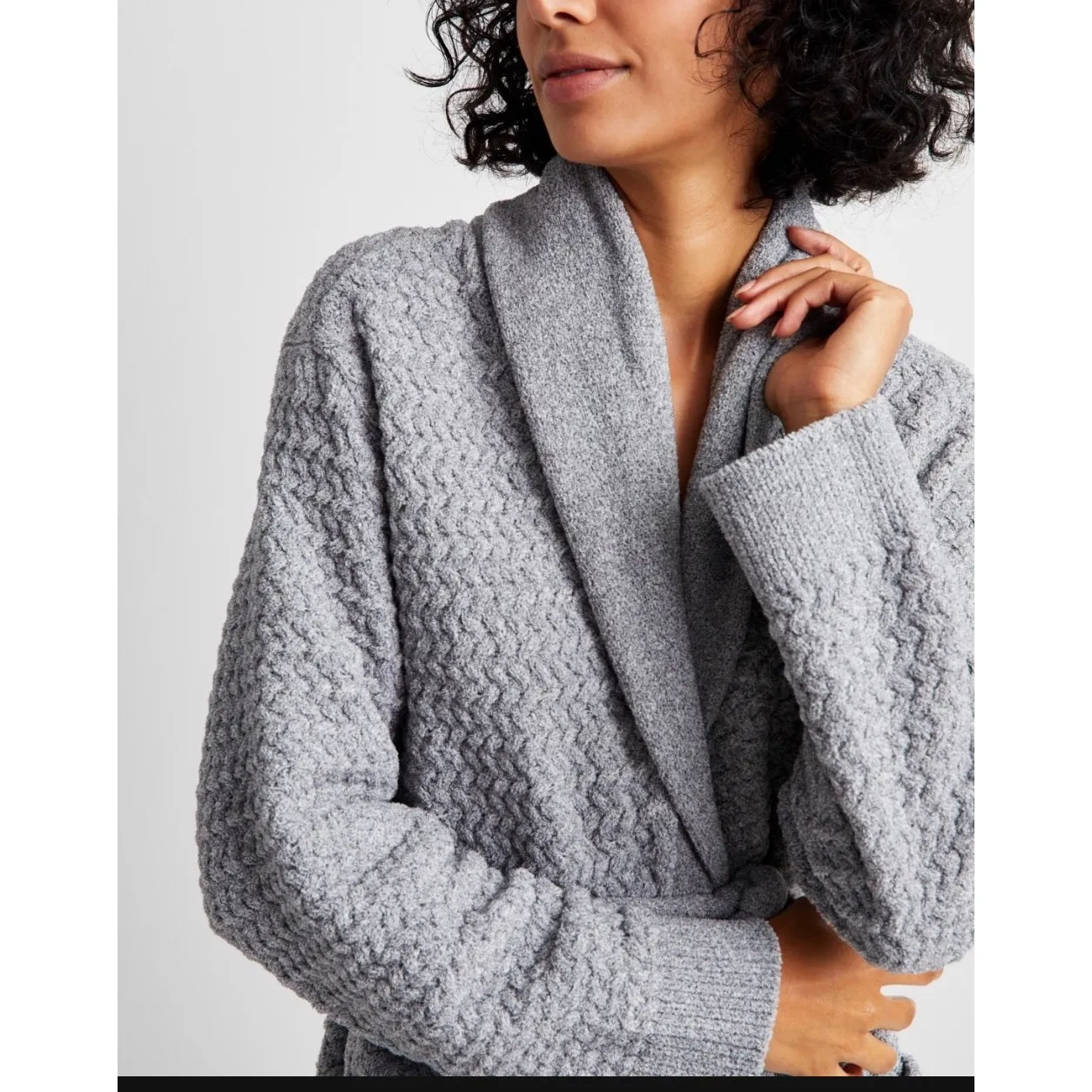 Brand New State of Day Women's Size XL/XXL Chiseled Stone Gray Robe Belted - Image 2