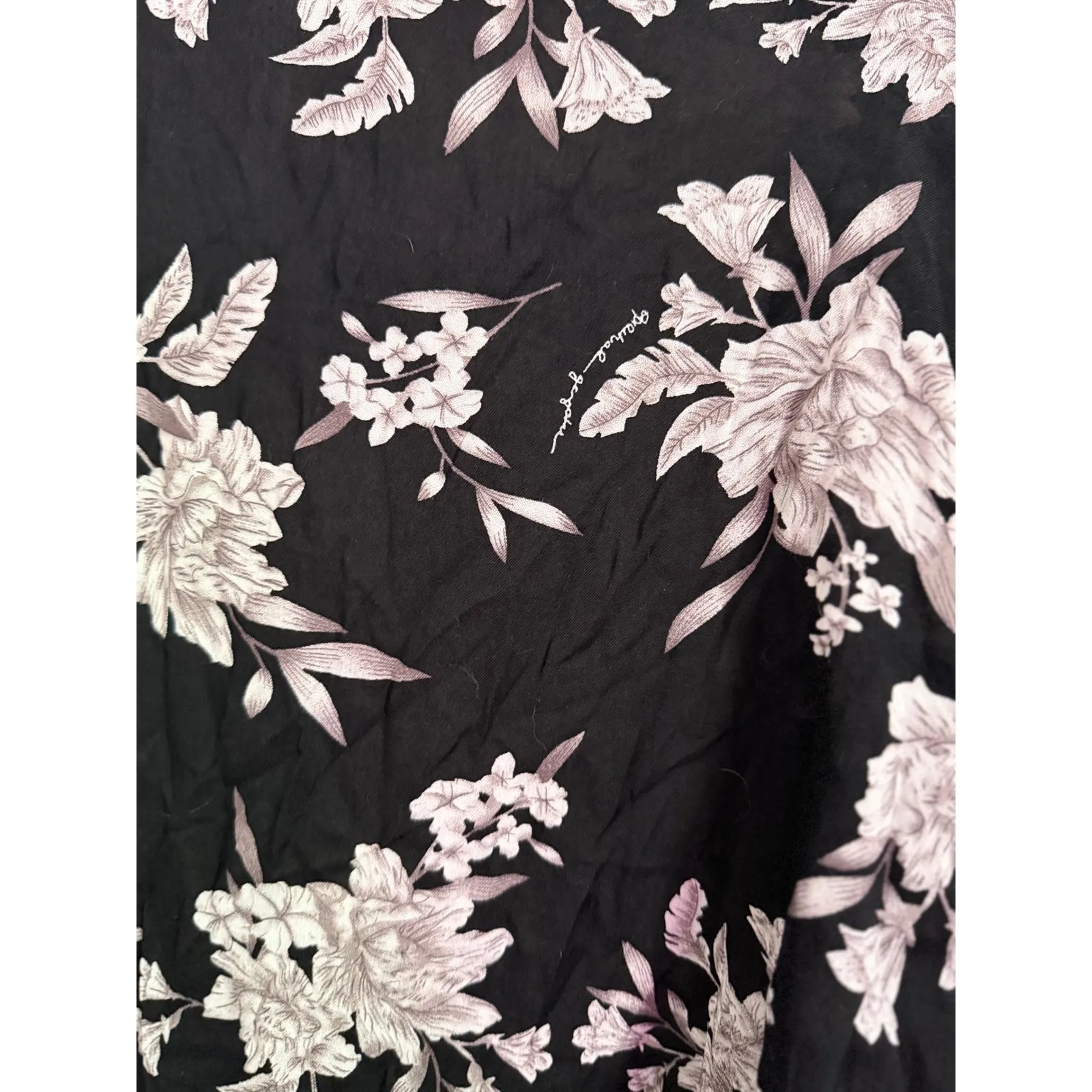 Spiritual Gangster Floral Kimono Cardigan Black White One Size OS - Image 6
