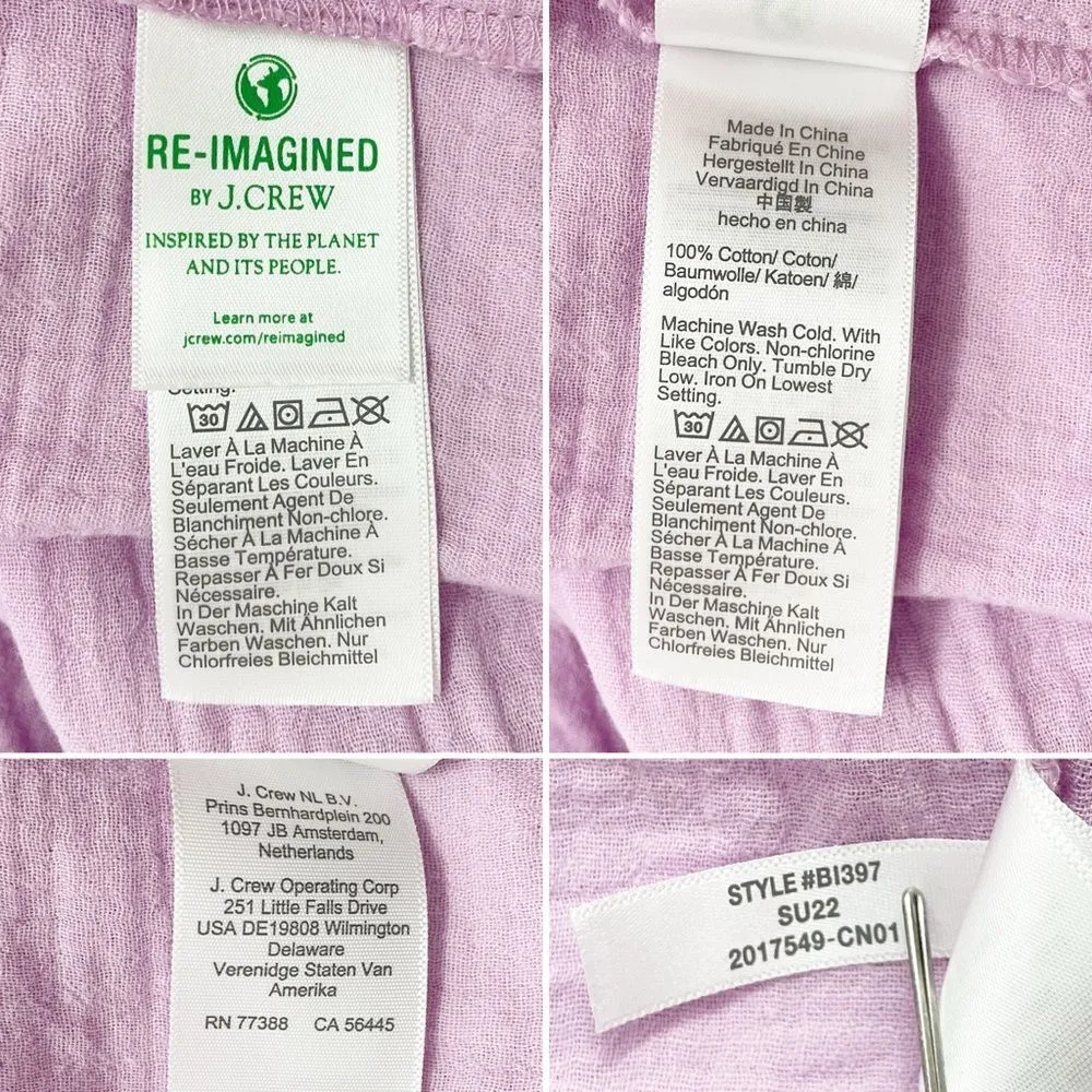NWT J. Crew Ruffle Strap Gauze Tiered Long Summer Maxi Dress Lilac Size XL NEW - Image 11