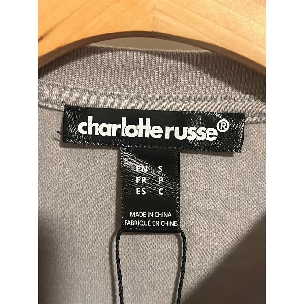 Charlotte Russe Tee Shirt Womens S Gray Reckless Moonlight Tour Outlaw Tee NEW - Image 6