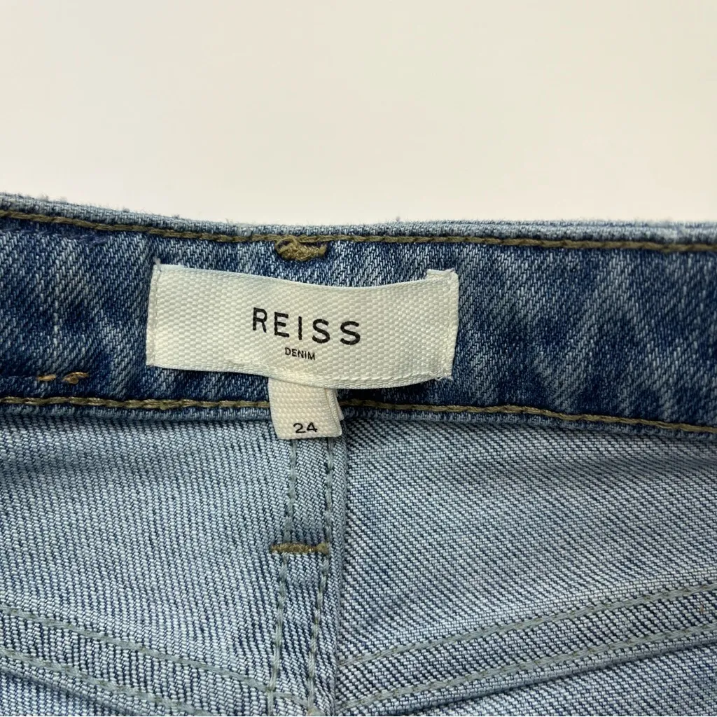 Reiss‎ Denim Bay Ripped Straight Slim Jean Womens Size 24 Zipper Button Closure - Image 2