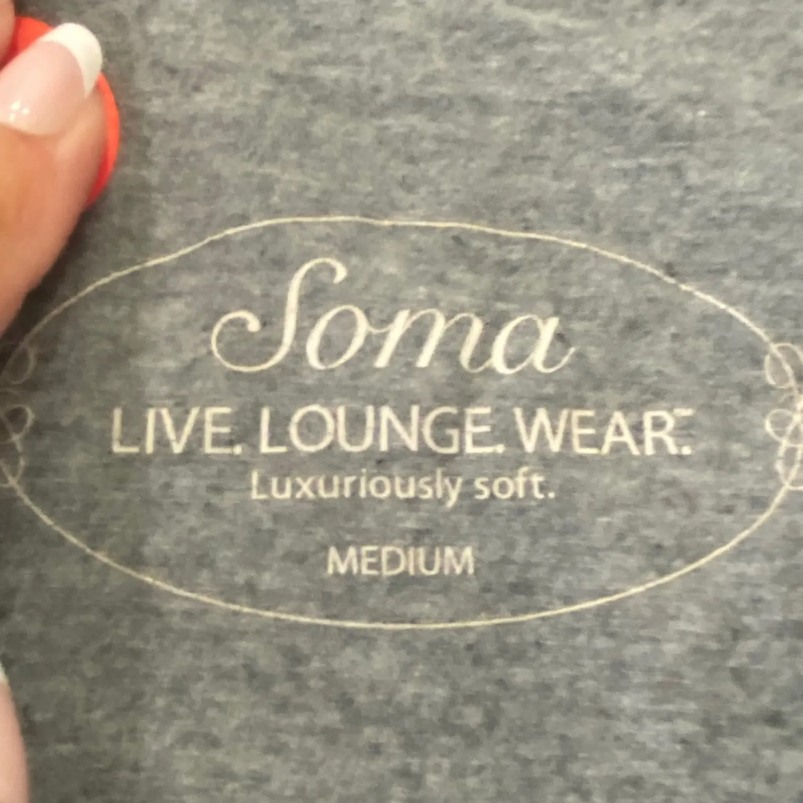 Soma Soft Gray full front zip lounge jacket Live Lounge Wear Top Size medium - Image 6
