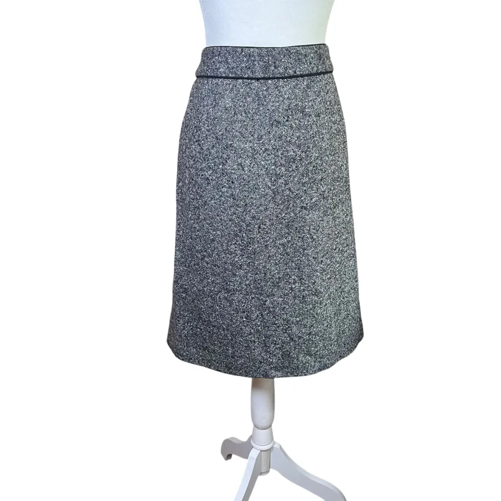 MICHAEL KORS 100% Virgin Wool Tweed Pencil Skirt Knee-length Button-Front Sz 12 - Image 2