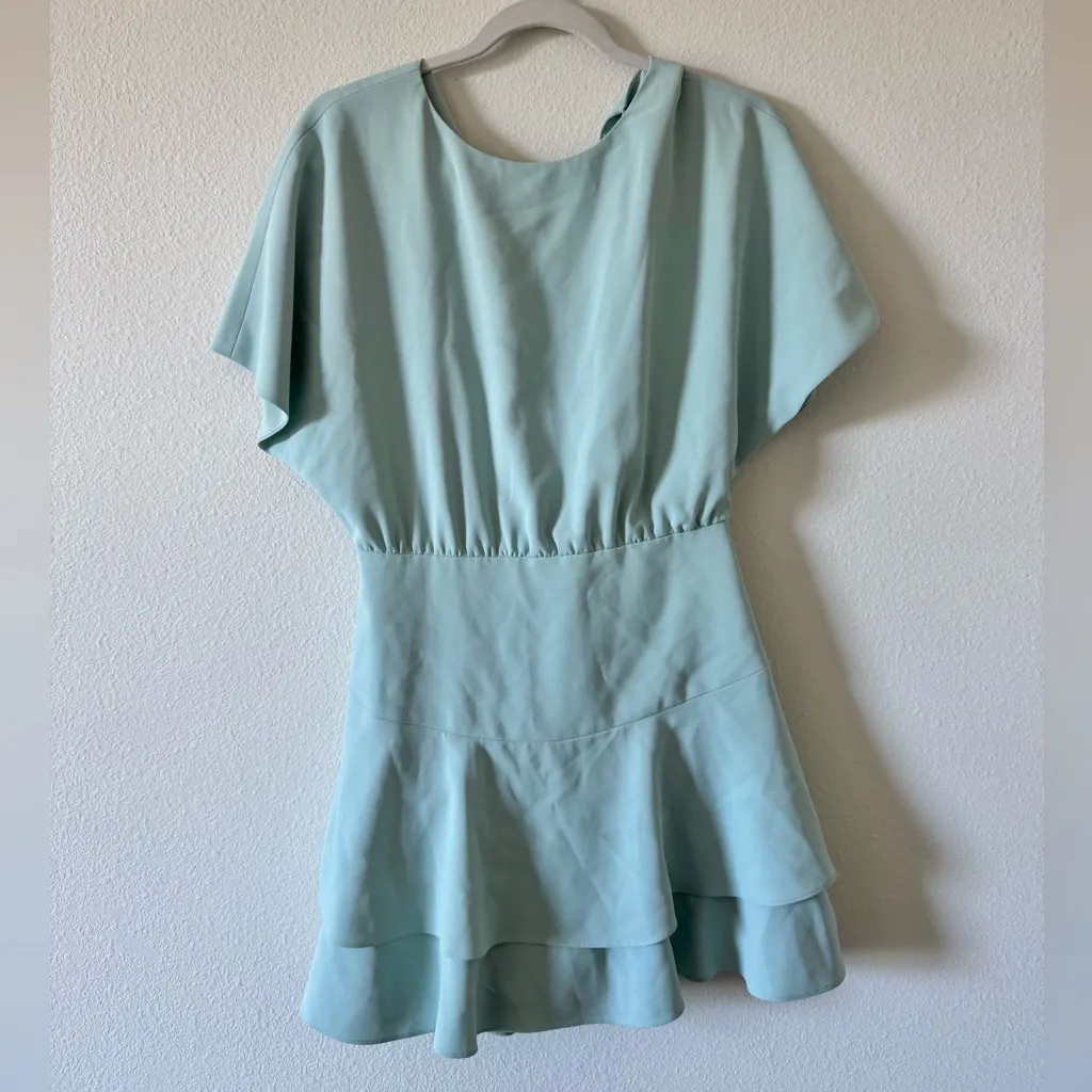 Alice and Olivia Palmira Tie Back Tiered Mini Dress - Image 2