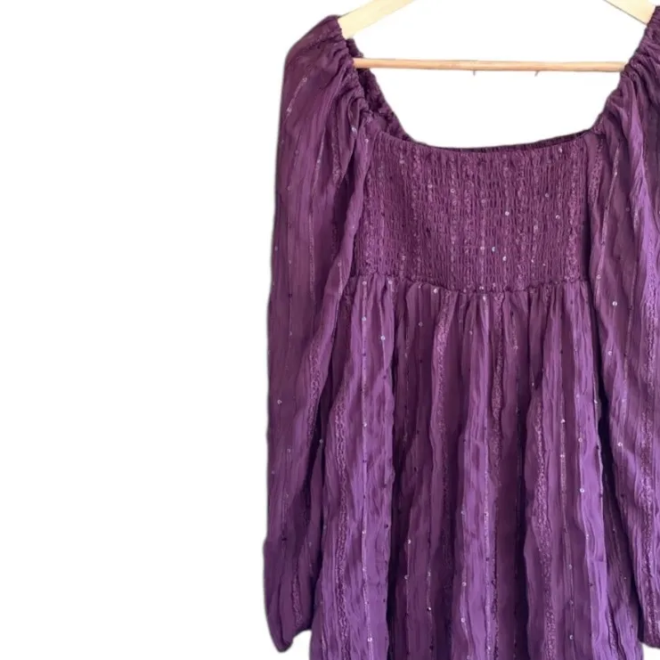 Altar'd State Isabella mini dress in a deep purple In Size XS - Image 6