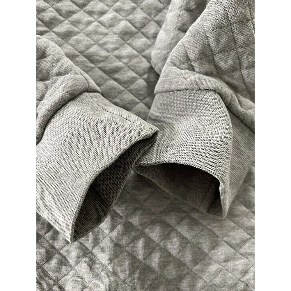 Patagonia Women's Organic Cotton Quilt Snap T Pullover Gray And Lilac Sz XS - Image 5