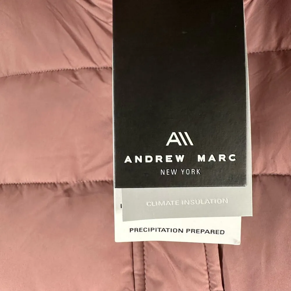 Andrew Marc Adler Puffer Water Resistant Jacket Size XL Mauve Premium Loft - Image 14