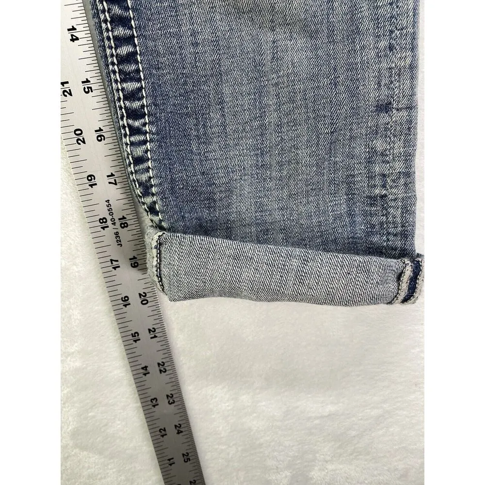 Miss Me Jeans Womens Sz 25 cuffed capri Denim Embellished Fleur de lis Pockets‎ - Image 6