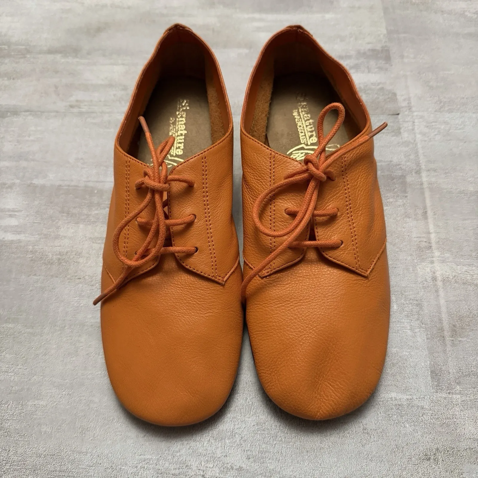 Aerosoles Signature Guitar Solo Orange Soft Leather Oxford Flat Women's Size 8.5 - Image 5