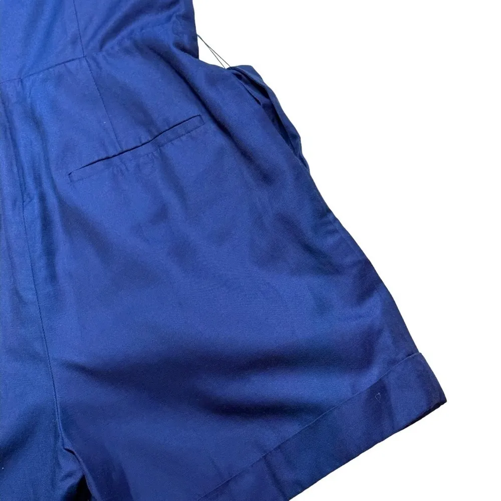 Theory Navy Blue V Neckline Belted Romper US 2 - Image 10