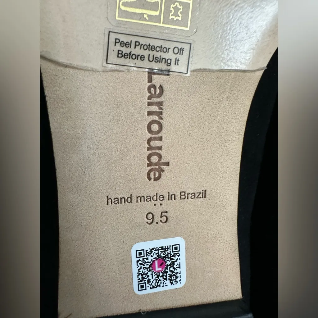 Larroudé Lee Flat Black Suede Pointed Toe Ballet Flats Size 9.5 - Image 7