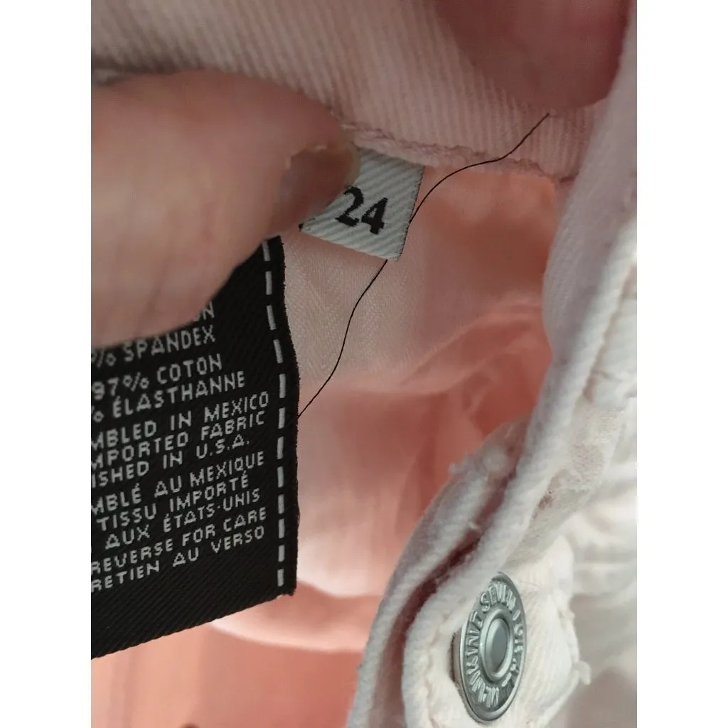 Women’s 7 For All Mankind Stretchy Distressed Skinny Jeans Light Pink Size 24 - Image 7