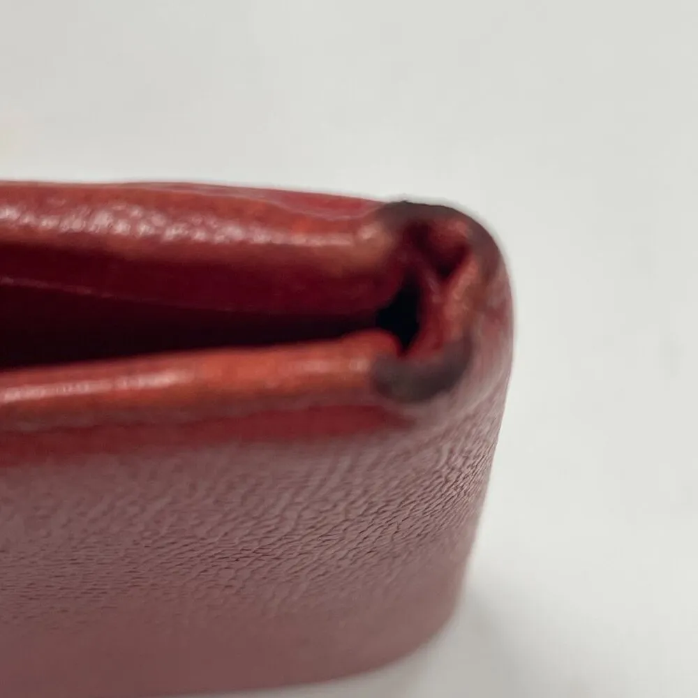 Yves Saint Laurent (YSL) Vintage Red Leather Compact Bifold Wallet - Preowned - Image 8