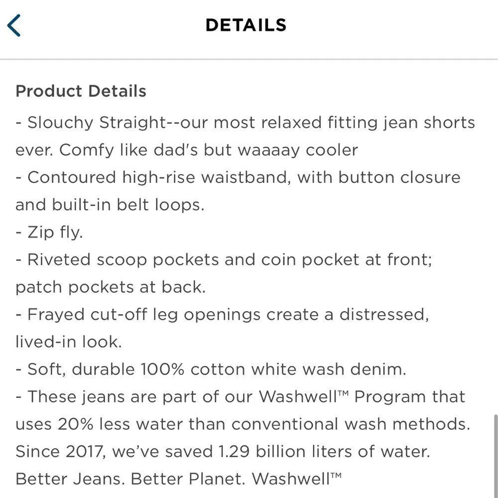 Old Navy High-Waisted Slouchy Straight White Cut-Off Jean Shorts Size 20 - Image 7
