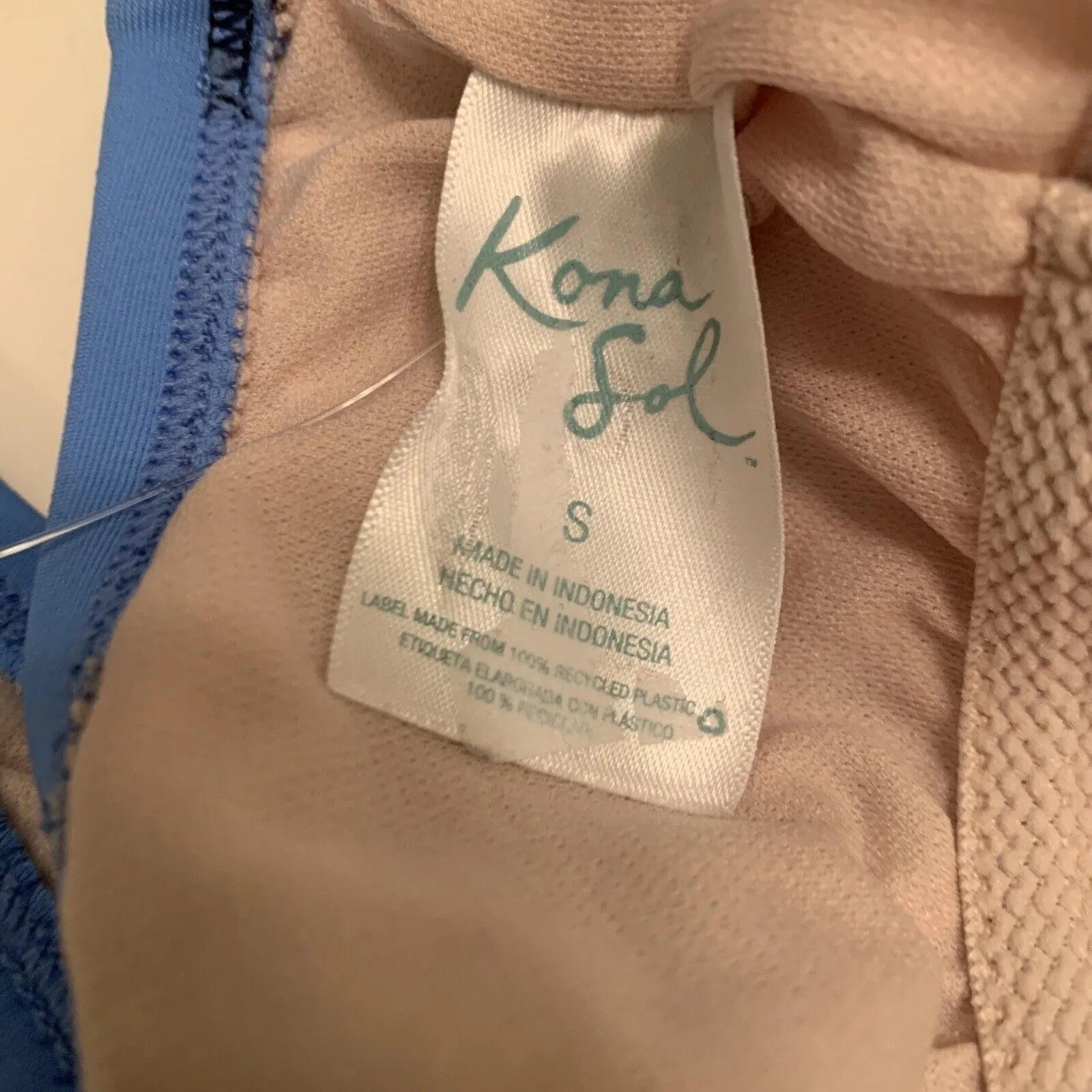 Kona Sol Women's Wrap Tie Colorblock One Piece Swimsuit Navy Blue Size Small - Image 2