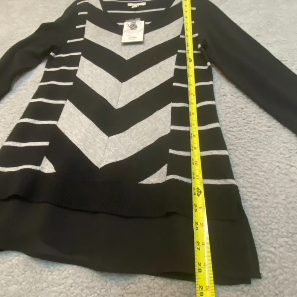Dana Buchman Striped Sweater with Chiffon Hem Size Small NEW - Image 11