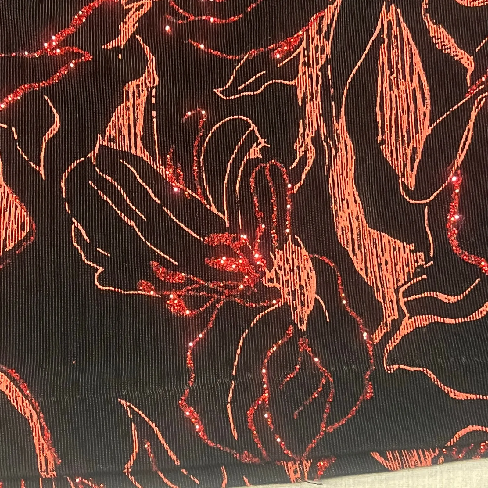 Alex Evenings Red Floral Mush Glitter Tank Top Small Party Elegant Dressy Women - Image 2